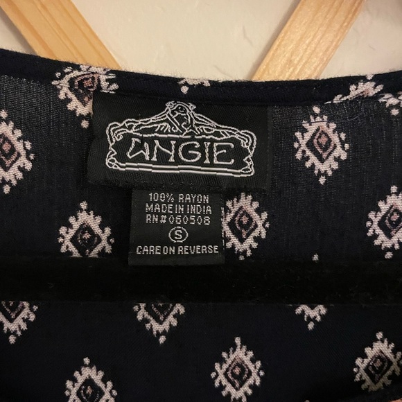 Angie Bohemian Tunic Dress Small Embroidery Dark Navy - Picture 4 of 6